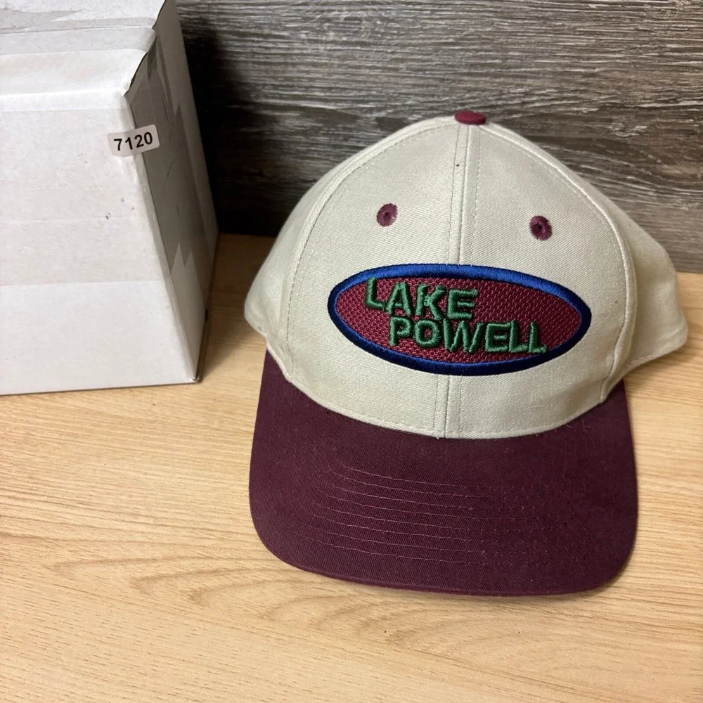 Vintage‎ Lake Powell Hat Cap Snap Back Beige Outdoors Adjustable